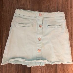 ZARA Girls Baby blue button up skirt